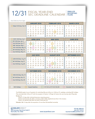 SEC Filing Calendar & Deadlines, SEC Reporting Software